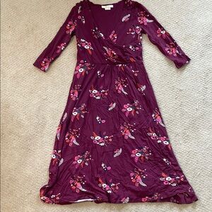 Boden Burgundy Petite Midi Jersey Dress